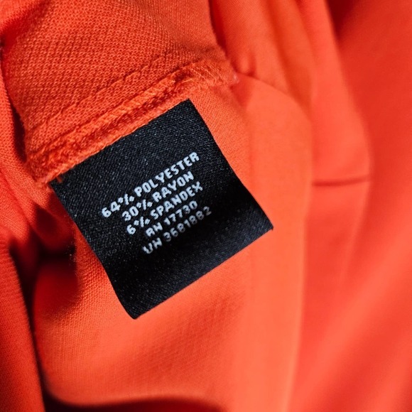 Victoria Beckham x Target Scalloped Shift Peplum Dress L Orange Black Sleeveless - Picture 9 of 12